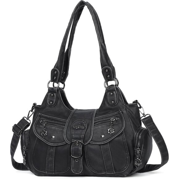 Chic Vegan Leather Hobo Purse - Timeless Design with Crossbody Versatility - Picture 1 of 9